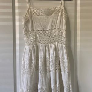 White floral lace dress
